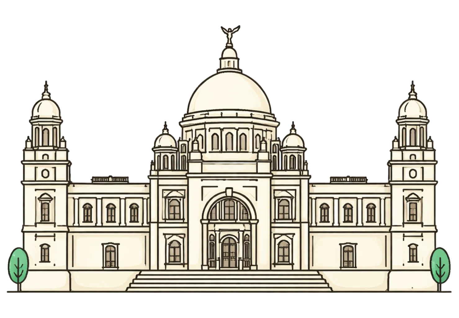 Kolkata monument illustration